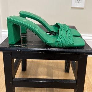 Zara green heeled sandals